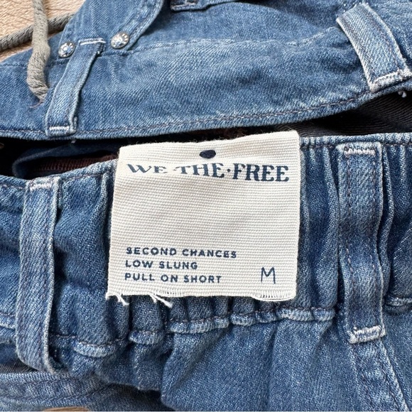 NWT Free People We The Free Second Chances Pull On Jean Shorts Drawstring Blue M - Picture 8 of 16